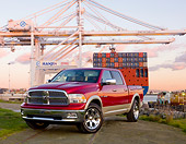 AUT 14 RK1452 01
2009 Dodge Ram 1500 Laramie Pickup Truck Red 3/4 Front View By Port
