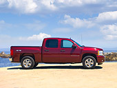 AUT 14 RK1483 01
2010 Chevrolet Silverado Hybrid Red Profile View By Ocean