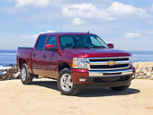 AUT 14 RK1484 01
2010 Chevrolet Silverado Hybrid Red 3/4 Front View By Ocean