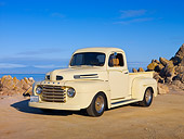 AUT 14 RK1583 01
1949 Ford F-1 Pickup Truck Light Yellow On Sand By Ocean