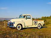AUT 14 RK1603 01
1949 Chevrolet Pickup Truck Cream 3/4 Front View On Dry Grass