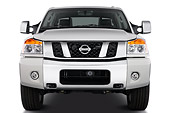 AUT 14 IZ0003 01
2010 Nissan Titan SE Crew Cab Pickup Truck White Head On View Studio