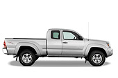 AUT 14 IZ0014 01
2010 Toyota Tacoma Access Cab Pickup Truck Silver Profile View Studio
