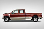 AUT 14 IZ0015 01
2010 Ford F-350 Crew Cab Pickup Truck Maroon Profile View Studio