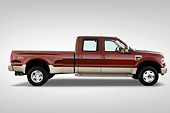 AUT 14 IZ0016 01
2010 Ford F-350 Crew Cab Pickup Truck Maroon Profile View Studio