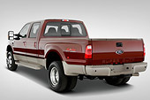 AUT 14 IZ0020 01
2010 Ford F-350 Crew Cab Pickup Truck Maroon 3/4 Rear View Studio