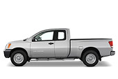 AUT 14 IZ0058 01
2010 Nissan Titan King Cab Pickup Truck Silver Profile View Studio