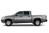 AUT 14 IZ0061 01
2008 Mitsubishi Raider Double Cab LS Pickup Truck Gray Profile View Studio