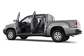 AUT 14 IZ0069 01
2008 Mitsubishi Raider Double Cab LS Pickup Truck Gray Doors Open 3/4 Rear View Studio