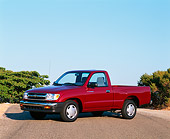 AUT 14 RK0001 04
1997 Toyota Tacoma Truck Maroon 3/4 Side View On Pavement