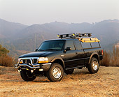 AUT 14 RK0372 08
2000 Ford Ranger XLT 4x4 Pickup Truck Black 3/4 Front View On Dirt
