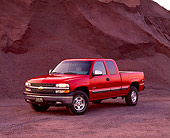 AUT 14 RK0758 01
2002 Chevy 1500 Z71 Factory Special Bed Pick Up Truck Red 3/4 Front View By Dirt Hill