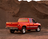 AUT 14 RK0759 04
2002 Chevy 1500 Z71 Factory Special Bed Pick Up Truck Red 3/4 Rear View By Dirt Hill