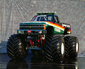 AUT 14 RK0829 09
1990 Chevrolet Monster Truck Copenhagen Skoal Crusher 3/4 Front Gray Marble Background