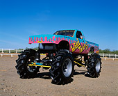 AUT 14 RK0836 15
Monster Truck Wild Thing Side 3/4 View On Dirt Blue Sky