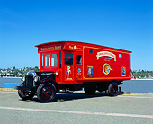 AUT 14 RK0982 07
1927 Circus Truck 3/4 Side View On Pavement By Water