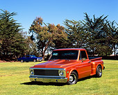 AUT 14 RK1033 01
1972 Chevrolet Pickup Truck Copper 3/4 Front View On Grass By Trees