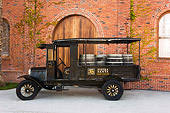 AUT 14 RK1132 01
1926  Ford Model T Antique Truck Profile View By Brick Building