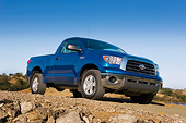 AUT 14 RK1227 01
2007 Toyota Tundra SR5 Single Cab Blue Metallic Low 3/4 Front View On Gravel