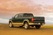 AUT 14 RK1309 01
2007 Ford F-150 King Ranch Lariat Green 3/4 Rear View On Pavement