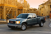 AUT 14 RK1326 01
2007 GMC Sierra 1500 4WD Extended Cab SLE1 Gray 3/4 Front View By Construction Site