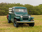 AUT 14 RK1339 01
1956 Willys Jeep Pick Up Truck L6-226 Green 3/4 Front View On Grass