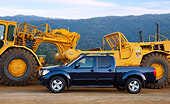 AUT 14 RK1368 01
2008 Nissan Frontier Crew Cab LE Pickup Truck Blue 3/4 Front View By Earthmovers
