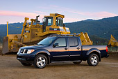 AUT 14 RK1371 01
2008 Nissan Frontier Crew Cab LE Pickup Truck Blue 3/4 Front View By Earthmovers