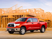 AUT 14 RK1470 01
2008 Toyota Tundra Crewmax Red 3/4 Front View On Pavement By Construction