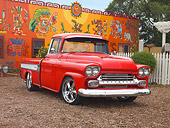 AUT 14 RK1519 01
1958 Chevrolet Cameo Pickup Truck Red 3/4 Front View By Colorful Building