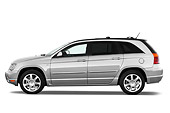 AUT 15 IZ0677 01
2009 Chrysler Pacifica Touring Silver Profile View Studio