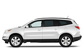 AUT 15 IZ0692 01
2010 Chevrolet Traverse LTZ White Profile View Studio