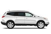 AUT 15 IZ0693 01
2010 Chevrolet Traverse LTZ White Profile View Studio
