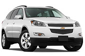 AUT 15 IZ0695 01
2010 Chevrolet Traverse LTZ White 3/4 Front View Studio
