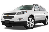 AUT 15 IZ0696 01
2010 Chevrolet Traverse LTZ White 3/4 Front View Studio