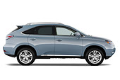 AUT 15 IZ0787 01
2012 Lexus Hybrid RX 450h Blue Profile View Studio