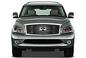 AUT 15 IZ0840 01
2013 Infiniti Q56 SUV Silver-Green Front View On White Seamless