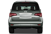 AUT 15 IZ0841 01
2013 Infiniti Q56 SUV Silver-Green Rear View On White Seamless