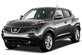 AUT 15 IZ0844 01
2013 Nissan Juke SV SUV Gray 3/4 Front View On White Seamless