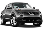 AUT 15 IZ0845 01
2013 Nissan Juke SV SUV Gray 3/4 Front View On White Seamless