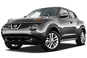 AUT 15 IZ0846 01
2013 Nissan Juke SV SUV Gray 3/4 Front View On White Seamless