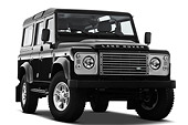 AUT 15 IZ0854 01
2013 Land Rover Defender 110 SW SE SUV Black 3/4 Front View On White Seamless