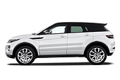 AUT 15 IZ0858 01
2013 Land Rover Range Rover Evoque SUV White Profile View On White Seamless