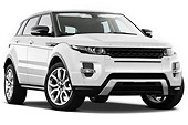 AUT 15 IZ0862 01
2013 Land Rover Range Rover Evoque SUV White 3/4 Front View On White Seamless