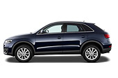 AUT 15 IZ0866 01
2013 Audi Q3 SUV Blue Profile View On White Seamless