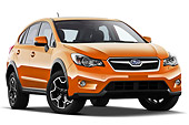 AUT 15 IZ0890 01
2012 Subaru XV Executive SUV Orange 3/4 Front View On White Seamless