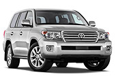 AUT 15 IZ0898 01
2012 Toyota Land Cruiser V8 SUV Silver 3/4 Front View On White Seamless