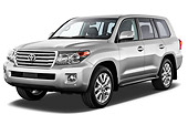 AUT 15 IZ0900 01
2012 Toyota Land Cruiser V8 SUV Silver 3/4 Front View On White Seamless