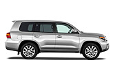 AUT 15 IZ0902 01
2012 Toyota Land Cruiser V8 SUV Silver Profile View On White Seamless