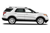 AUT 15 IZ0917 01
2011 Ford Explorer XLT White Profile View On White Seamless